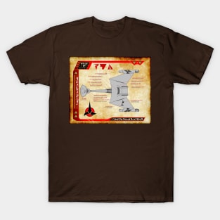 Classic Television Battlecruiser Parchment Blueprint Top View T-Shirt